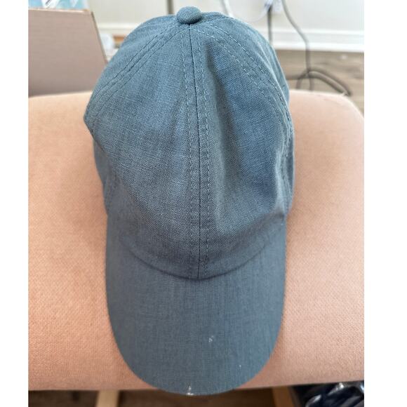 Wyeth Spencer in Muted Blue Green Linen Adjustable Baseball Dad Hat Cap - Picture 9 of 9